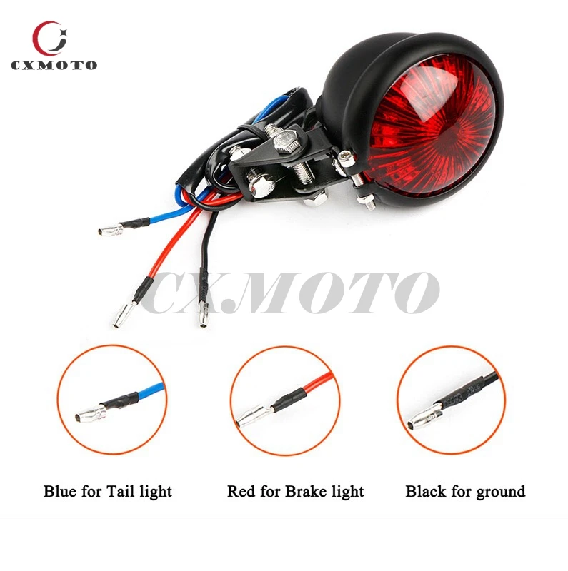 Universal Cafe Racer Motorbikes Modified Tail Lamp Real Lights Dc 12v