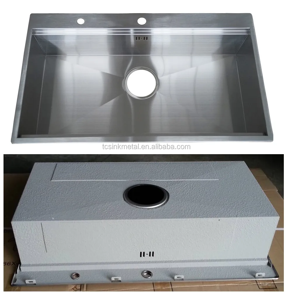 860x500x200mm Single Bowl Stainless Steel Kitchen Sink For Undermount