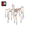 Wholesale modern gold copper brass transparent crystal drop wall lamp