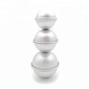 Image of Sweettreats 6pcs/pack Bath Bomb Cake Mold 3D Aluminum Alloy Ball Sphere Bath Bomb Mold Cake Baking Pastry Mould