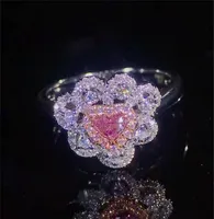 

Luxury Diamond Ring High-end Jewelry 18k White Gold 0.23ct Natural Pink Diamond Beautiful Ring Wedding