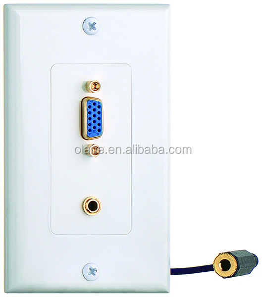 Gold Plated Single Port VGA 15pin Female Wall Plate