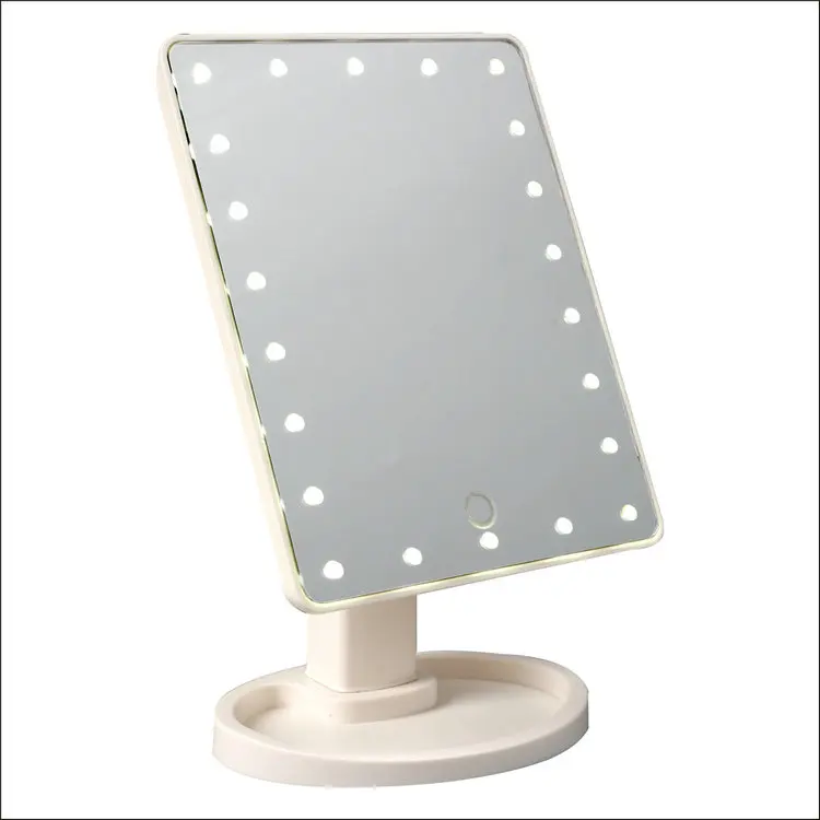 

2019 Private Label Led Lighted Travel Makeup Mirror Desktop Make Up Mirror With Lights, Green