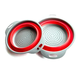 Image of Wholesale Food Grade Silicone Folding Kitchen Vegetable Basket colander collapsible