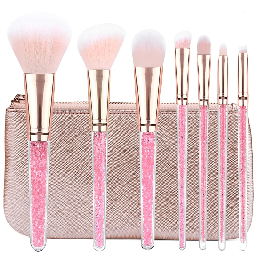

7 pcs Professional Diamond Soft Pink Makeup Brush Kit, Pink or customized