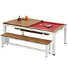 New Outdoor 7ft Handheld Pool Table With White Or Gray Frame Pool Table 2 in 1 Multi Function Game Dining Pool Table