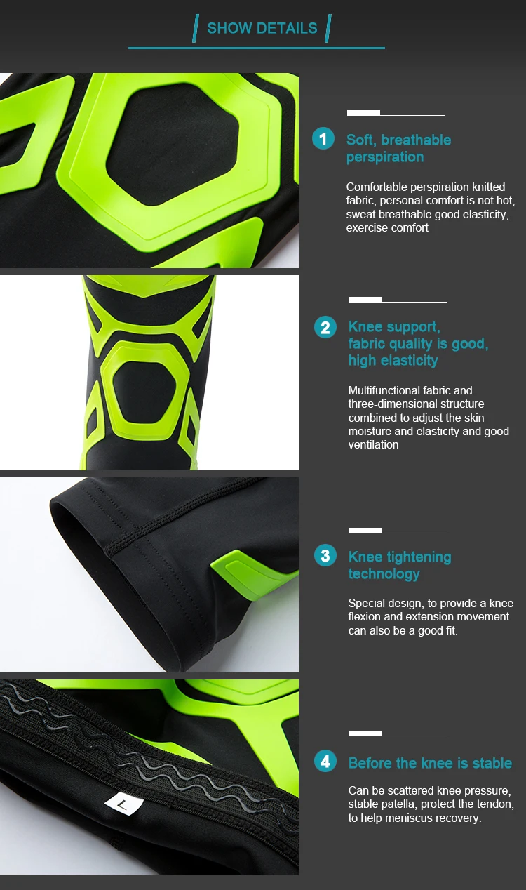 Mixed Color Knee Pads PU Compression High Elastic Knee Pads Adjustable Support Sleeves Knee Pads