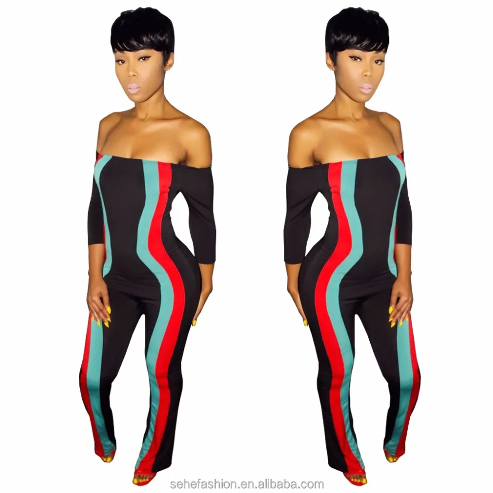 

1012-10 women off shoulder design fashion jumpsuit, N/a
