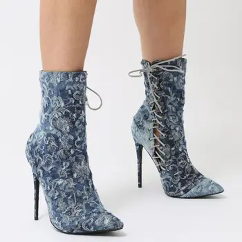 womens floral ankle boots