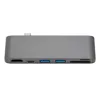 6 in 1 Aluminum Multi Port Adapter Type C Combo Hub for Macbook Pro usb-c hub