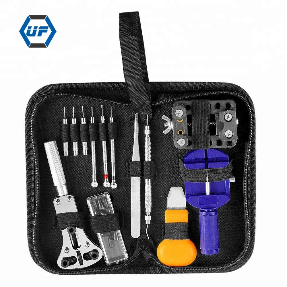 

13pcs Multifunction Watch Repair Tool Kit Set Watch Strap Opener Link Pins Remover, Black