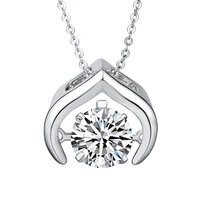 

44703 Xuping pendant necklace jewellery, custom necklace diamond fashion jewelry, rhodium plated popular stone jewelry necklaces