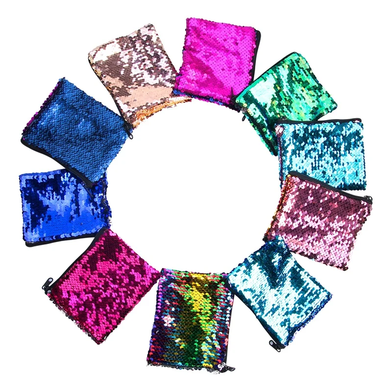 

Sequin Coin purse Mermaid patchwork shiny female women girl wallet 9Styles