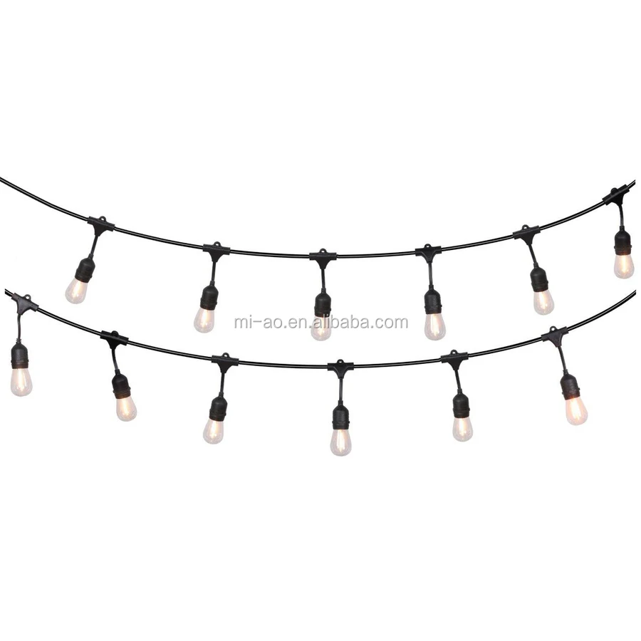 China original made vintage brightness outdoor E26 edison bulb globe black decorative hanging pendant string light