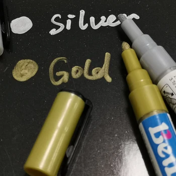 metallic 3mm silver gold alcohol marker paint based oil larger