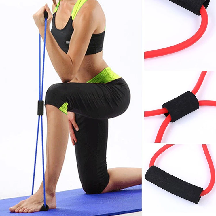 8 Figure Stretch Bands Yoga Sports Exercise Band Resistance Tube Straps Yoga Bands