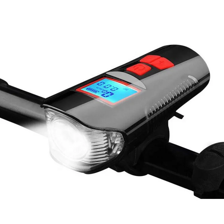 

Bicycle Speedometer Set Front Led Flashlight Headlight USB Rechargeable Bike Light And Horn, Black / blue / red / silver