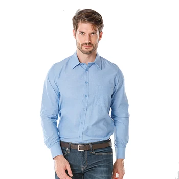 Custom Blue And White Long Sleeve Office Cotton Men Shirts - Buy Cotton ...