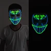 Cheap!High quality Flashing LED Neon cold light Mask Novelty Lighting Trendy EL wire Mask with DC-3V EL Driver for Night Club
