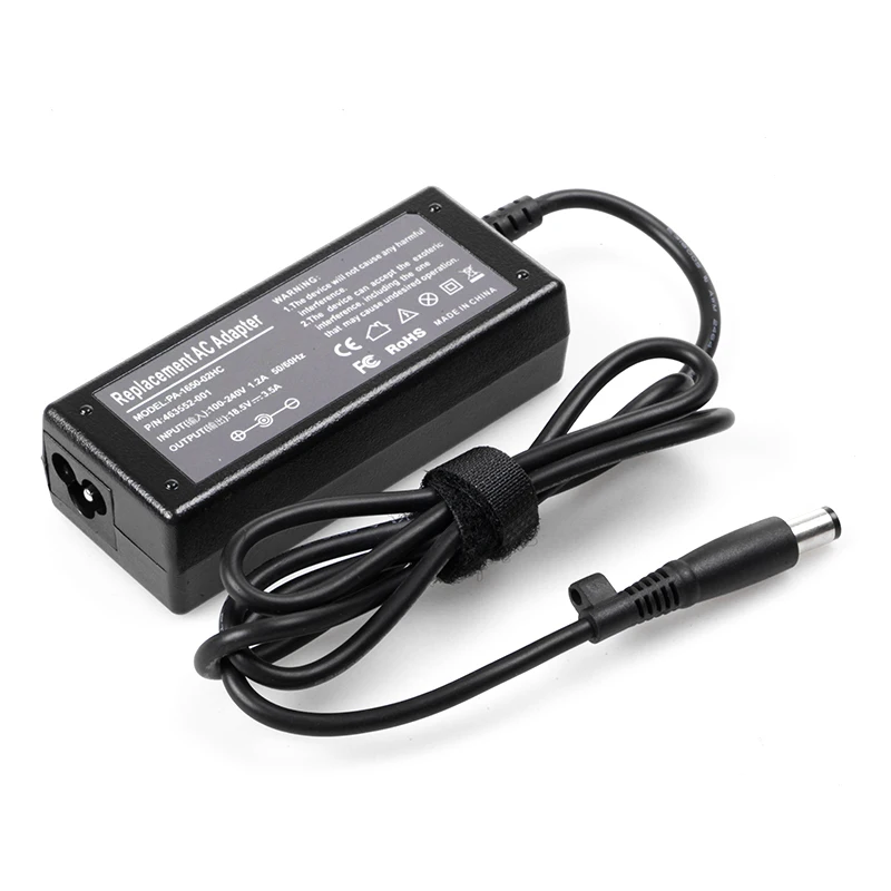 

18.5V 3.5A 65W Laptop Charger AC Adapter Charger for HP Pavilion G4 G6 G7 M6 DM4 DV4 DV5 DV6 DV7 G42 G50 G56 G60 G61 G62 G71 G72, Black white