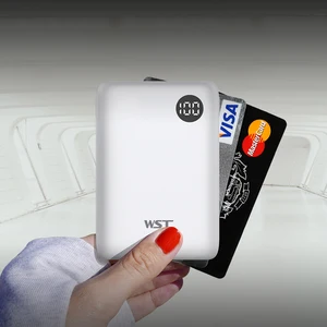 Shenzhen Wanshuntong smart powerbank ultra thin credit card small size mini power bank with led light
