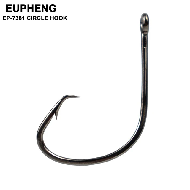 

Eupheng EP-7381 Sports Circle High Carbon Steel Forged M (Marine) Black Nickel Plated Fishing Hooks Sizes