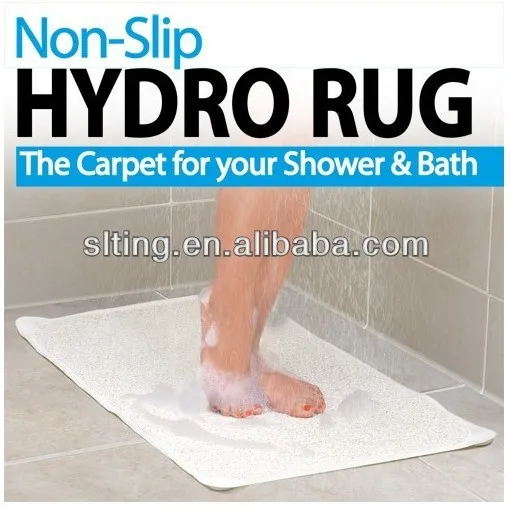 New Anti Slip Loofah Shower Rug Bathroom Bath Mat Carpet Water Drains Non Slip