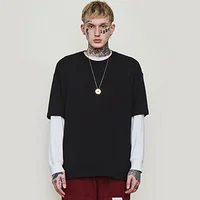 

New design summer stree twear OEM custom 100% cotton men oversize black blank t shirt