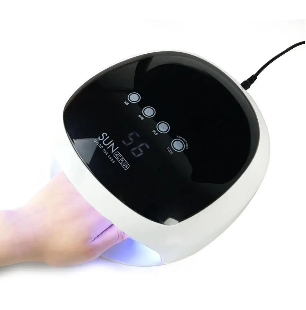 

Amazon hotseling 52W digital nail art curing machine beauty salon nail polish fast drying lamp SUN gel nail polish uv led lamp, Black+ white;oem