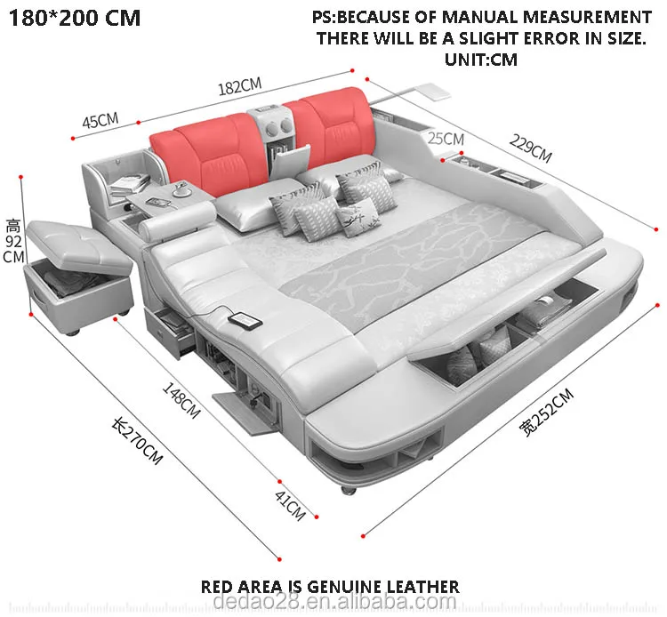 Mordern Massage electric adjustable multifunctional bed home
