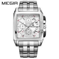 

Megir 2019 Luxury Brand Stainless Steel Date Mens Quartz Watches High Quality Men Watch