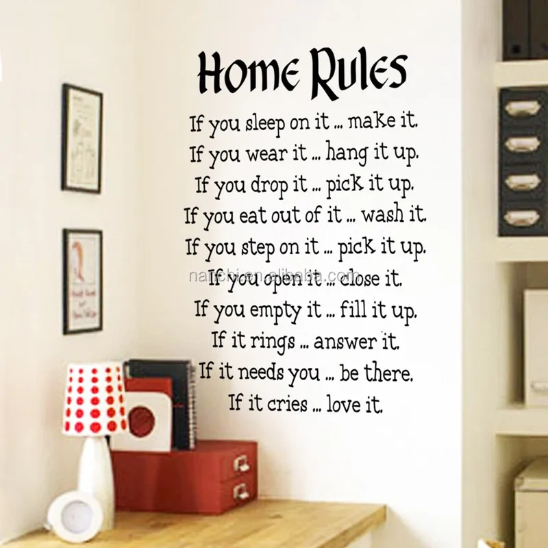 Etiquetas De Pared Arte Hogar Decoración Casa normas citar Inglés
