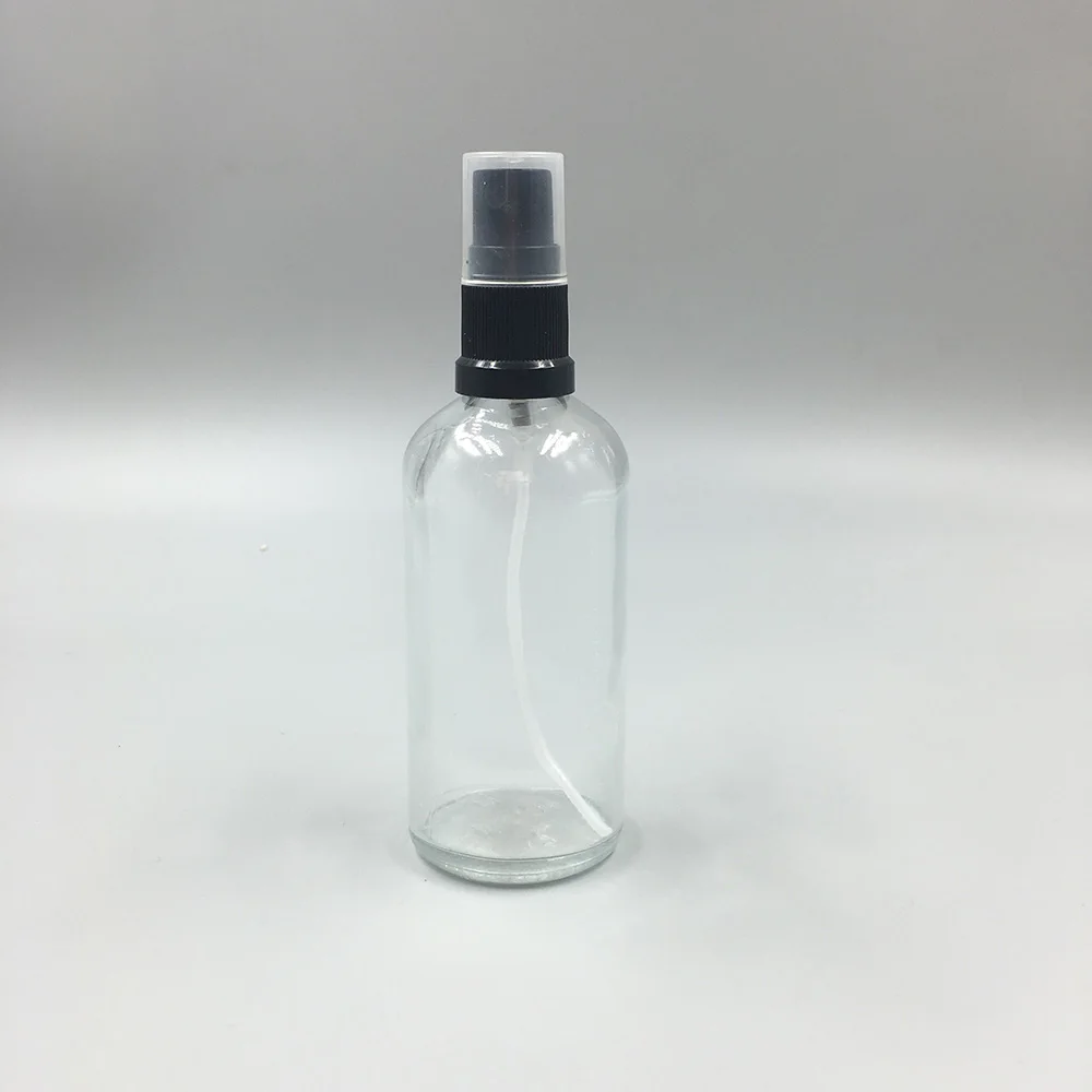 glass bottle with spray top