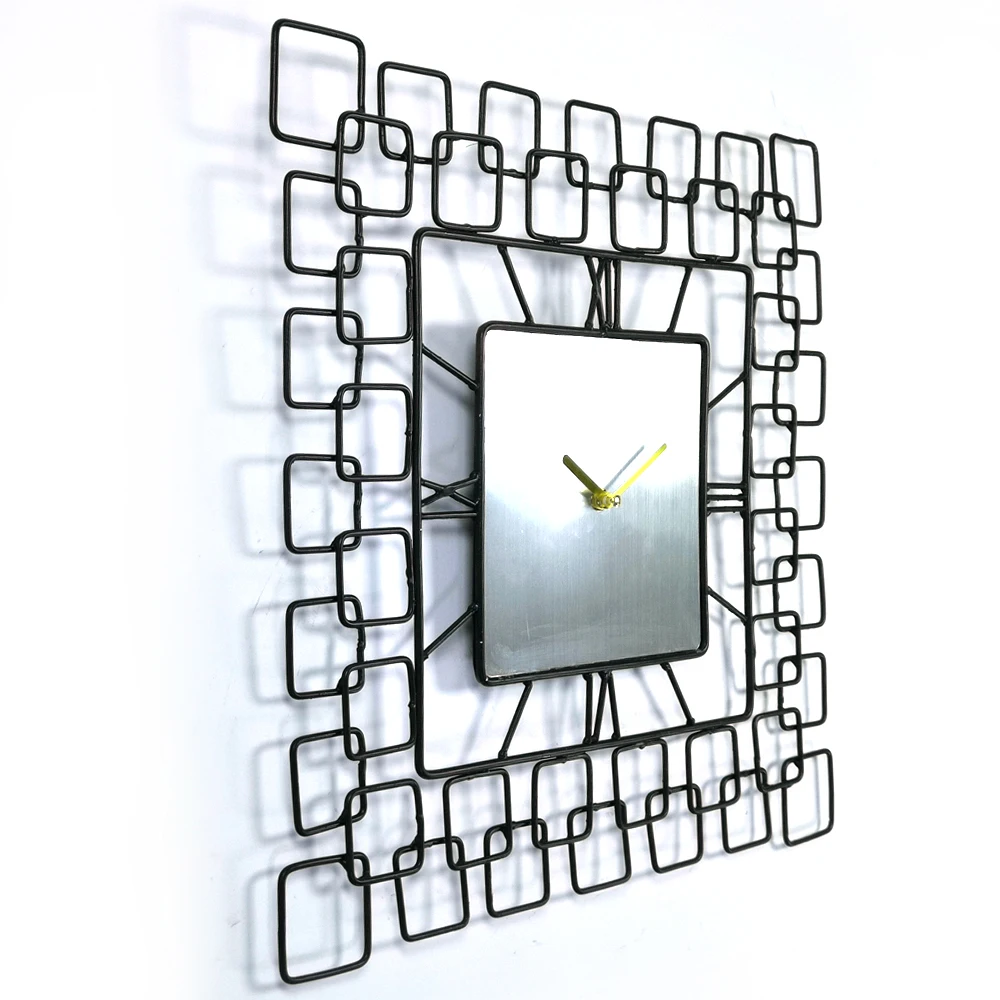 18 Inch 46cm Square Modern Antique Vintage Metal Home Decorative Quartz