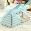 Blue ribbon triangle printed on both sides wedding cardboard candy chocolate boxes