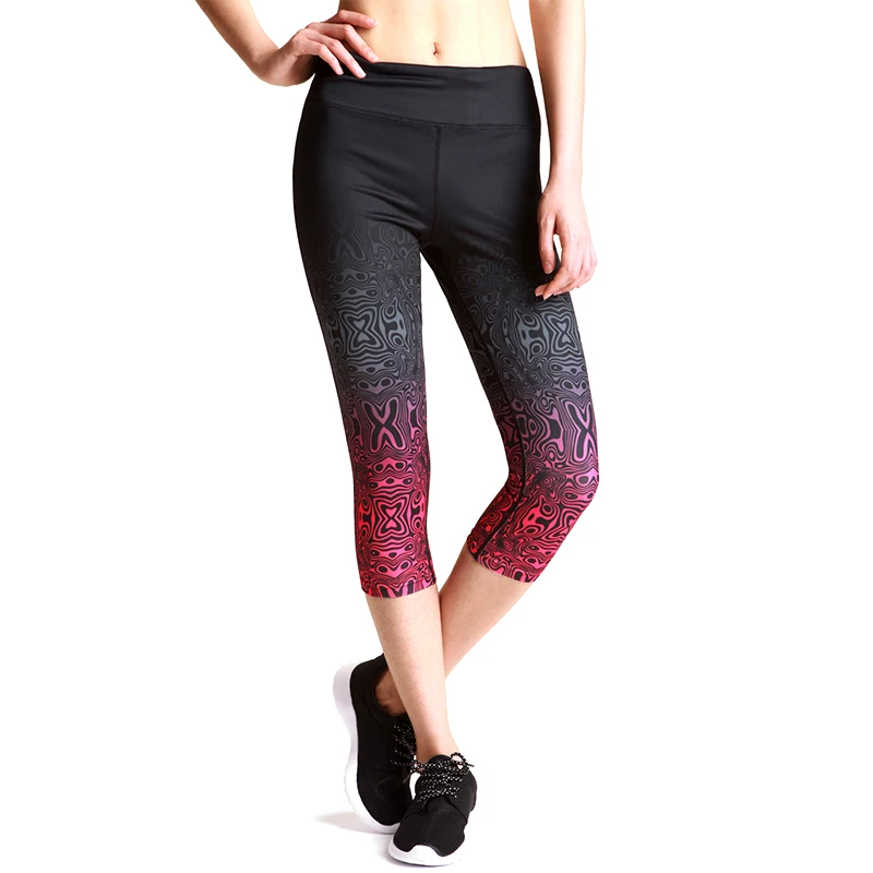 

China Custom Printed Leginy USA Workout Sport Tights Gym Yoga Leggings For Women, N/a
