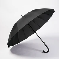 

Custom advertising automatic open carbon fiber 16 ribs windproof promotional market mens black golf umbrella with logo print
