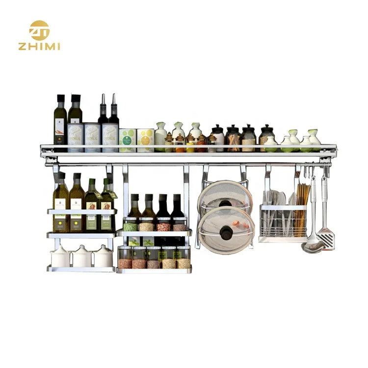 

304 Stainless Steel Wall Mounted Kitchen Display Dish Rack Spice Rack