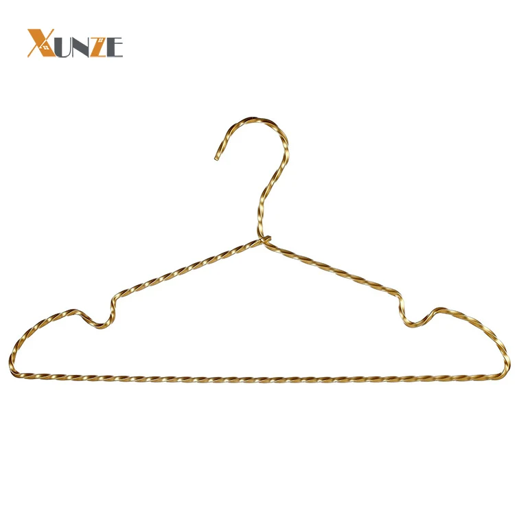 Heavy duty double gold metal wire coat hanger