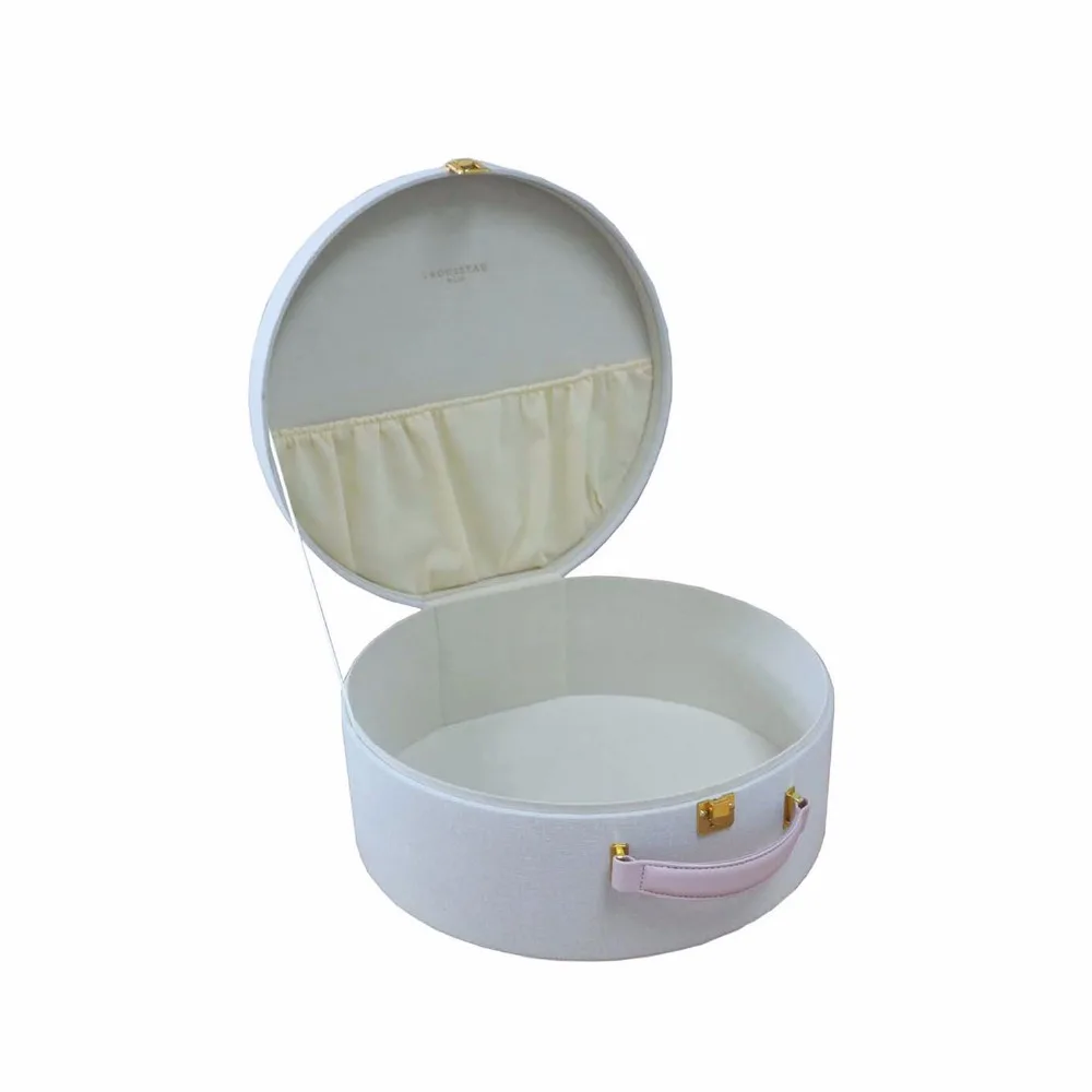 China Factory Fashion Round Leather Hat Boxes Wholesale