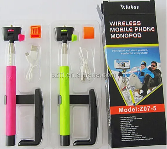 2014 hot selling wireless bluetooth selfie monopod for smartphone from shenzhen factory