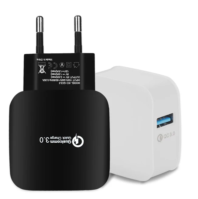 

Adaptive Fast charging 5V 9V 12V Qualcomm Quick Charge 3.0 Fast charger for multiple phones, Black;white