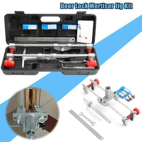 Premium Door Lock Fitting Mortiser Jig Kit Wood Metal Hole Cutter Drill Bit Buy The Lock Drill