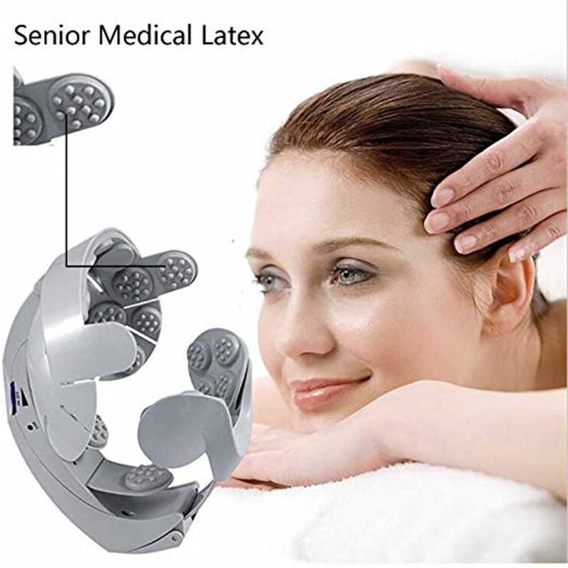 Electric Acupoints Head Scalp Massage Helmet Vibrating Headache Relief