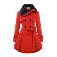 

Winter Warm Wool Long Coat Trench Parka Jacket Overcoat Outwear