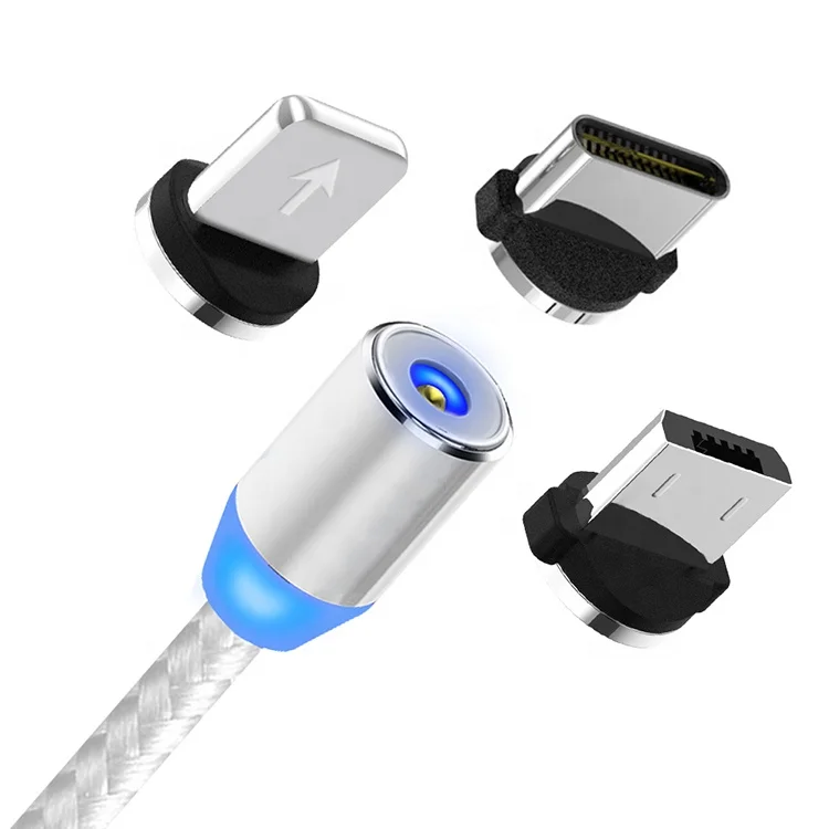 Hot Selling 3 in 1 Connectors Charging Cable 360 Degree Magnetic Usb Cable For Iphone XS