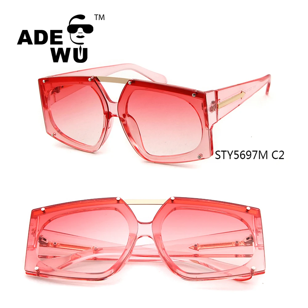 

ADE WU Square Transparent Frame Made in China Wholesale Sunglasses Women 2017 High Quality STY5697M