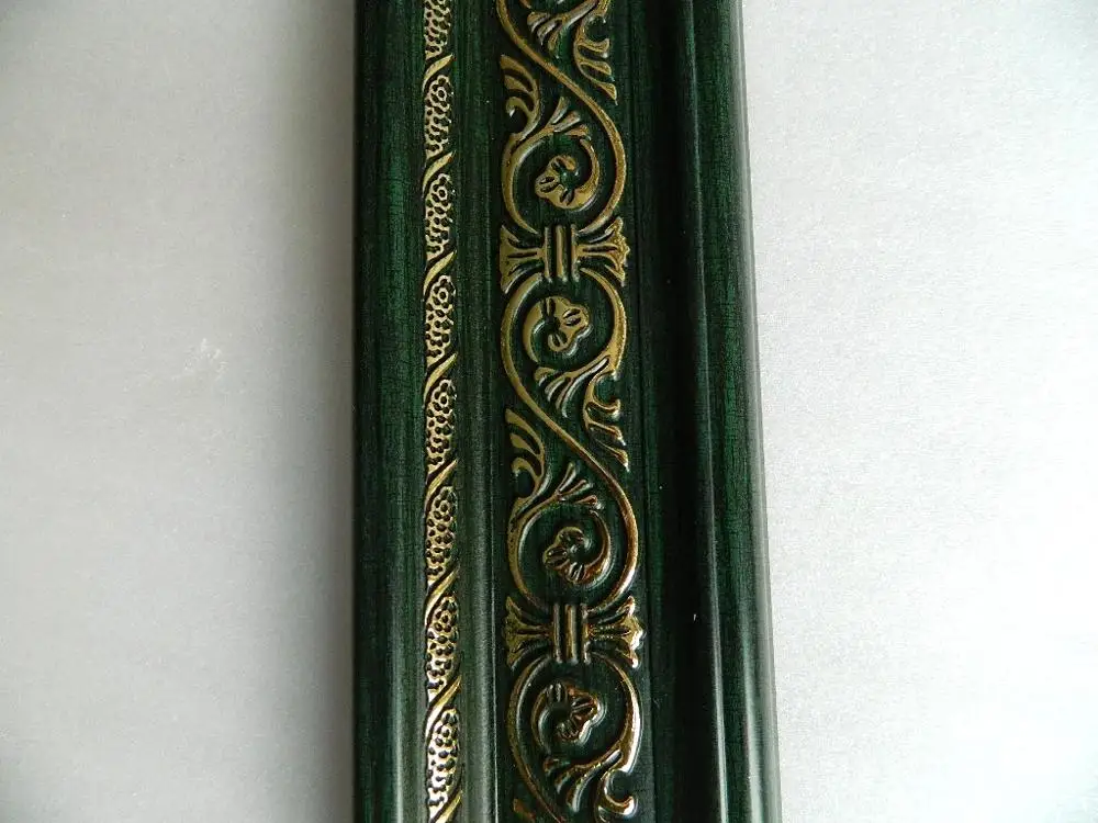 87mm 3.4inches Dark Green Ps Plastic Cornice Molding For Ceiling Crown