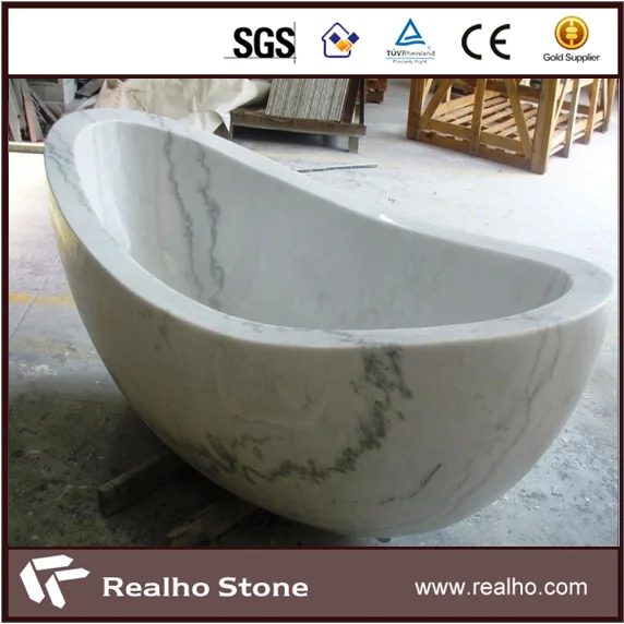 Solid marble bathtub