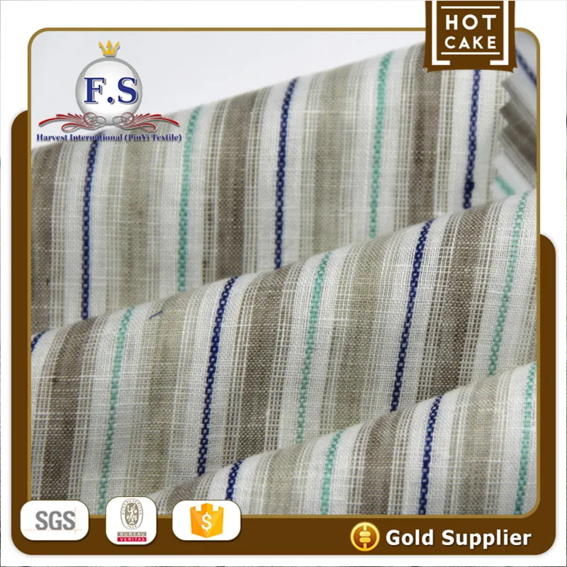 
eco-friendly 100% linen plaid check fabric clothing china shirting textile 